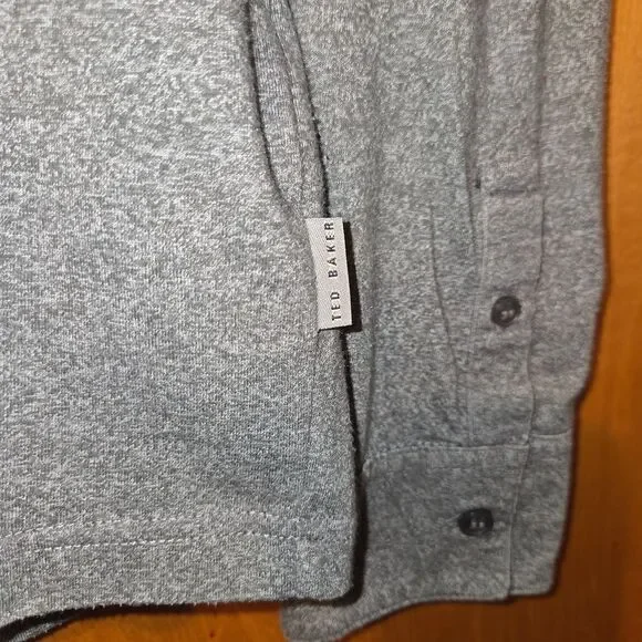 Ted Baker Olive Heather Long Sleeve Polo - Picture 3 of 4